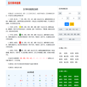 五行穿衣搭配每日指南
